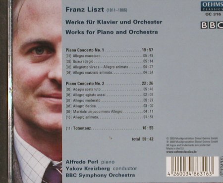 Liszt,Franz: Piano Concertos 1&2, Totentanz, Oehms(), EU, 2003 - CD - 91346 - 7,50 Euro