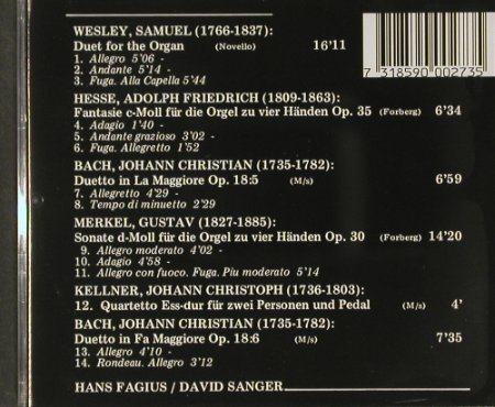 V.A.Duets For Organ: Bach,Hesse,Kellner,Merkel..., BIS(), A, 1985 - CD - 91348 - 10,00 Euro