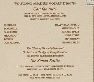Mozart,Wolfgang Amadeus: Così Fan Tutte, EMI(5 56170 2), NL, 1996 - 3CD - 91417 - 17,50 Euro