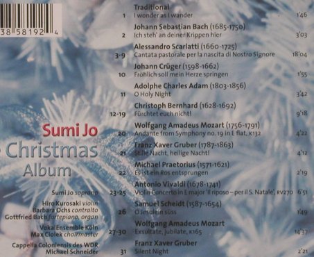 Jo,Sumi: The Christmas Album, Erato, D, 2000 Typ: CD Best.-Nr.: 91428 Preis: 5,00 Euro