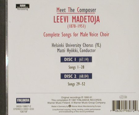 Madetoja,Leevi: Meet The Composer, Finlandia, D, 1997 Typ: 2CD Best.-Nr.: 91429 Preis: 11,50 Euro