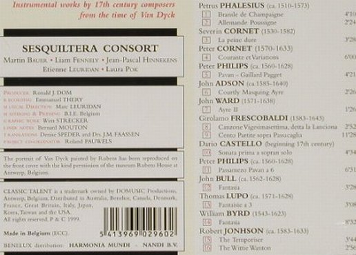 V.A.Music For Sir Anthony: Phalesius, Cornet, Philips,Adson.., Talent, B, 99 Typ: CD Best.-Nr.: 91456 Preis: 11,50 Euro