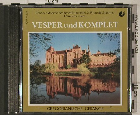 V.A.Gregorianische Gesänge: Vesper und Komplet, Jean-Bougler(SM 12 13-90), F, 1985 - CD - 91472 - 7,50 Euro