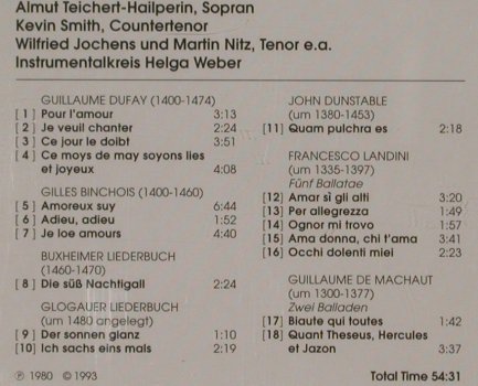 V.A.Pour L'Amour: Liebeslieder des 14. & 15. Jhd., Christophorus(CHE 0042-2), D, 93 - CD - 91476 - 5,00 Euro