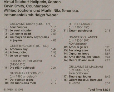 V.A.Pour L'Amour: Liebeslieder des 14. & 15. Jhd., Christophorus (CHE 0042-2), D, 93 Typ: CD Best.-Nr.: 91476 Preis: 5,00 Euro