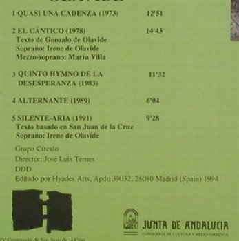 de Olavide,Gonzalo: by el GrupoCirculo, Hyades Arts(MSY-0015), E, 94 - CD - 91553 - 10,00 Euro
