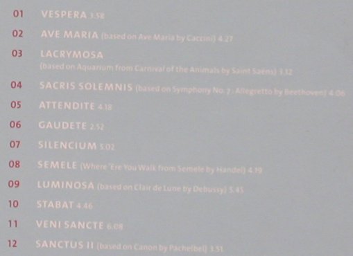 Libera: Luminosa, Warner, EU, 2001 Typ: CD Best.-Nr.: 91576 Preis: 7,50 Euro