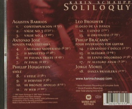 Schaupp,Karin: Soliloquy, Warner(), D, 97 - CD - 91579 - 7,50 Euro