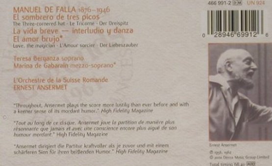 De Falla,Manuel: El Sombrero de tres picos, FS-New, Decca(), D, 2000 - CD - 91583 - 11,50 Euro