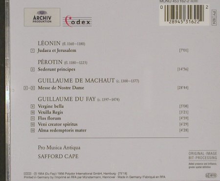 De Machaut,Guillaume: Messe De Nostre Dame, Archiv, D Typ: CD Best.-Nr.: 91690 Preis: 10,00 Euro