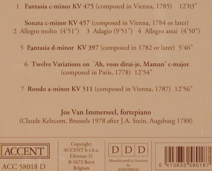 Mozart,Wolfgang Amadeus: Fantasia c-minor KV 475,457,397..., Accent(ACC 58018), D,  - CD - 91810 - 10,00 Euro