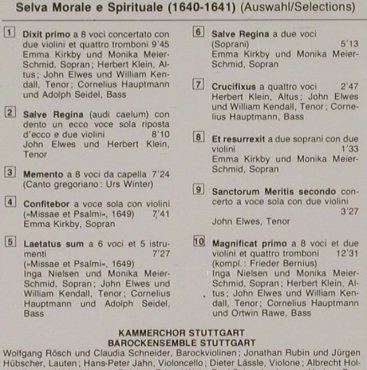 Monteverdi,Claudio: Selva Morale E Spirituale(1640-41), FSM, D, 1984 Typ: CD Best.-Nr.: 91849 Preis: 6,00 Euro