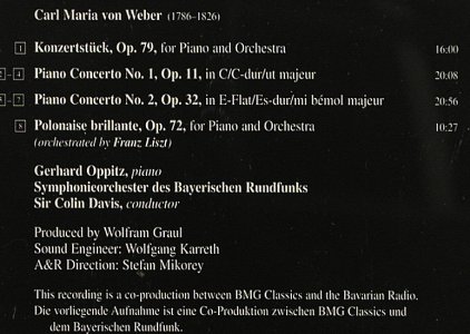 Weber,Carl Maria von: Complete Works for Piano & Orch., RCA, EU, 1997 Typ: CD Best.-Nr.: 91997 Preis: 7,50 Euro