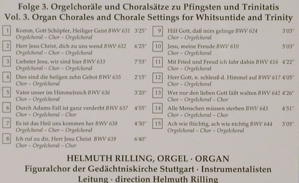 Bach,Johann Sebastian: Das Orgelbüchlein Vol. 3, Cantate(), D, 1995 - CD - 92017 - 7,50 Euro