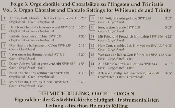 Bach,Johann Sebastian: Das Orgelbüchlein Vol. 3, Cantate, D, 1995 Typ: CD Best.-Nr.: 92017 Preis: 7,50 Euro