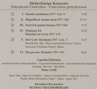 Schütz,Heinrich: Mehrchörige Konzerte, polychoral, Berlin Classics(), D, 1996 - CD - 92034 - 6,00 Euro