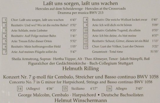 Bach,Johann Sebastian: Laßt uns Sorgen,laßt uns wachen, Musicaphon (M 51356), D, 1995 Typ: CD Best.-Nr.: 92040 Preis: 7,50 Euro