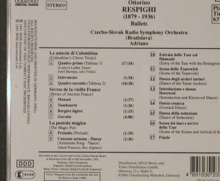 Respighi,Ottorino: Ballets-Le astuzie di Colombina, Marco Polo(8.223346), D, 1991 - CD - 92056 - 7,50 Euro