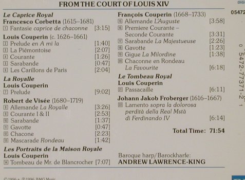 Lawrence-King,Andrew: La Harpe Royale (Baroque harp), Harmonia Mundi(), EC, 1996 - CD - 92143 - 9,00 Euro