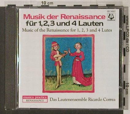 V.A.Musik der Renaissance: Für 1,2,3 und 4 Lauten, Christophorus (CHR 74527), D, 1987 Typ: CD Best.-Nr.: 92144 Preis: 10,00 Euro