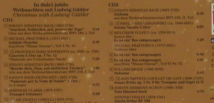 Güttler,Ludwig: In Dulci Jubilo,Weihnachten mit, Berlin Classics(), , 2001 - 2CD - 92219 - 6,00 Euro