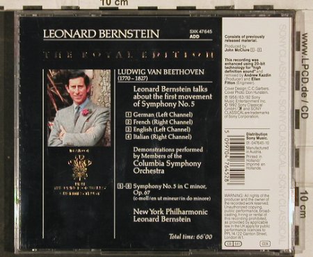 Beethoven,Ludwig van: Symphony No.5, Sony (SXK 47645), A, 1992 Typ: CD Best.-Nr.: 92529 Preis: 7,50 Euro