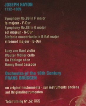 Haydn,Joseph: Sinfonien 88 & 89,Sinf.Concertante, Philips(), D, 2000 - CD - 92680 - 7,50 Euro