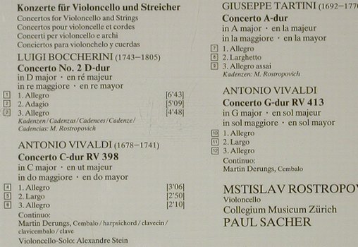 Vivaldi,Antonio/Tartini,Boccherini: Cellokonzerte, D.Gr. Galleria(), D, 1978 - CD - 92700 - 6,00 Euro