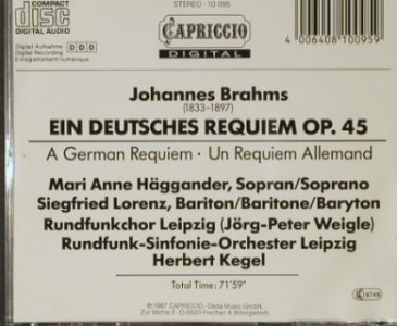 Brahms,Johannes: Ein Deutsches Requiem OP.45, Capriccio(10 095), D, 1987 - CD - 92777 - 6,00 Euro