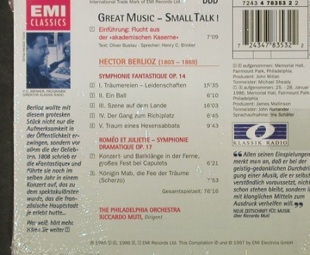Berlioz,Hector: Symphonie Fantastique op.14, FS-New, EMI, NL, 1997 Typ: CD Best.-Nr.: 92809 Preis: 7,50 Euro