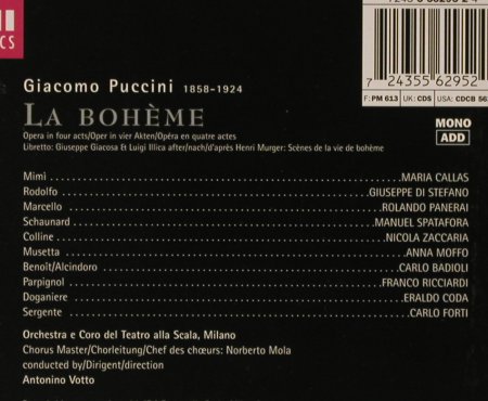 Callas,Maria: Puccini: La Bohème, EMI, NL, 1997 Typ: 2CD Best.-Nr.: 93080 Preis: 10,00 Euro