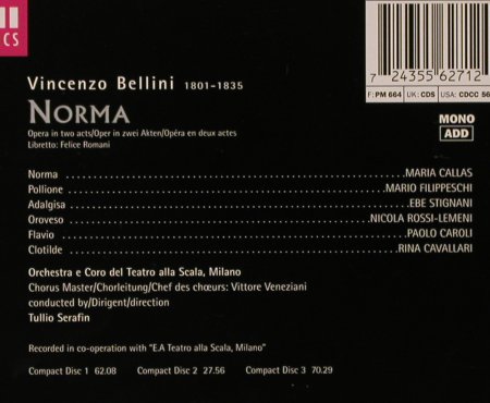 Callas,Maria: Bellini: Norma, EMI, NL, 1997 Typ: 2CD Best.-Nr.: 93083 Preis: 10,00 Euro