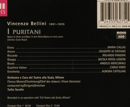 Callas,Maria: Bellini: I Puritani, EMI, NL, 1997 Typ: 2CD Best.-Nr.: 93084 Preis: 10,00 Euro