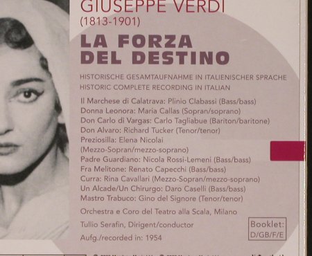 Callas,Maria: Verdi: La Forza Del Destino, FS, Membran, , 2005 Typ: 3CD Best.-Nr.: 93087 Preis: 14,00 Euro