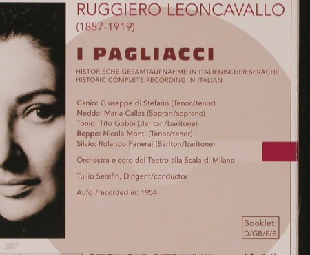 Callas,Maria: Leoncavallo: I Pagliacci, FS-New, Membran, , 2005 Typ: CD Best.-Nr.: 93099 Preis: 5,00 Euro