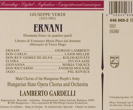 Verdi,Guiseppe: Ernani, Philips, D, 1996 Typ: 2CD Best.-Nr.: 93101 Preis: 12,50 Euro