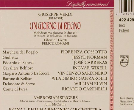 Verdi,Guiseppe: Un Giorno Di Regno, Philips(), D, 1989 - 2CD - 93102 - 12,50 Euro
