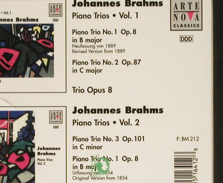 Brahms,Johannes / Trio Opus 8: Piano Trios, FS-New, Arte Nova (74321 51641 2), EU, 1997 Typ: 2CD Best.-Nr.: 93214 Preis: 11,50 Euro
