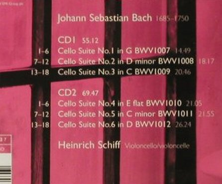 Bach,Johann Sebastian: Cello Suites '85, EMI, EU, 2005 Typ: 2CD Best.-Nr.: 93471 Preis: 7,50 Euro
