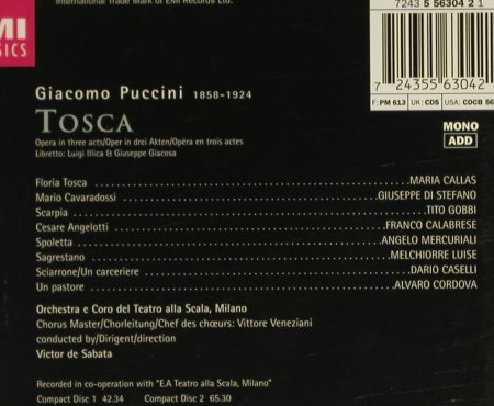 Callas,Maria: Puccini: Tosca '53,BoxSet, EMI(), NL, 1997 - 2CD - 94307 - 10,00 Euro