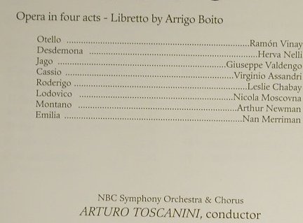Verdi,Guiseppe: Othello 1947- A.Toscanini, Deutsche Gramophon(), I, 1998 - 2CD - 94459 - 5,00 Euro