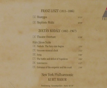 Liszt,Franz / Z.Kodaly: Mazeppa / Mephisto Waltz / Theatre, Teldec, D, 1995 Typ: CD Best.-Nr.: 94609 Preis: 10,00 Euro