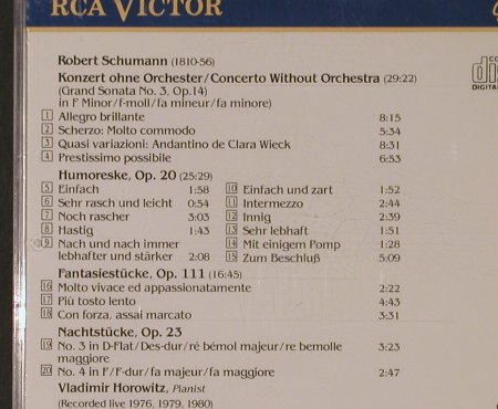 Schumann,Robert: Konzert Ohne Orch./Humoreske op.20, RCA (GD86680), D, 1989 Typ: CD Best.-Nr.: 94613 Preis: 10,00 Euro