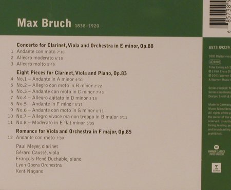 Bruch,Max: Concerto for Clarinet,Viola & Orch., Warner Classics, EU, 2001 Typ: CD Best.-Nr.: 94619 Preis: 5,00 Euro