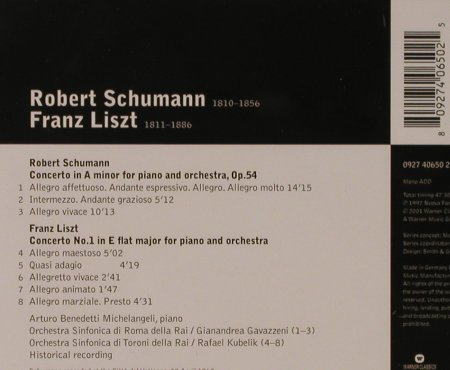 Schumann,R. / Liszt: Piano Concerto/Piano Concerto Nr.1, Warner Classics, EU, 2001 Typ: CD Best.-Nr.: 94622 Preis: 5,00 Euro