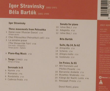 Stravinsky,Igor / Bartok: Piano Works, Warner Classics(), EU, 2002 - CD - 94623 - 5,00 Euro