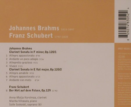 Brahms,J. / Fr.Schubert: Clarinet Sonatas/Der Hirt Auf Dem F, Warner Classics, EU, 2002 Typ: CD Best.-Nr.: 94624 Preis: 5,00 Euro