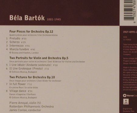 Bartok,Bela: 2 Portraits For Violin & Orch.op.5/, Warner Classics, EU, 2002 Typ: CD Best.-Nr.: 94627 Preis: 5,00 Euro
