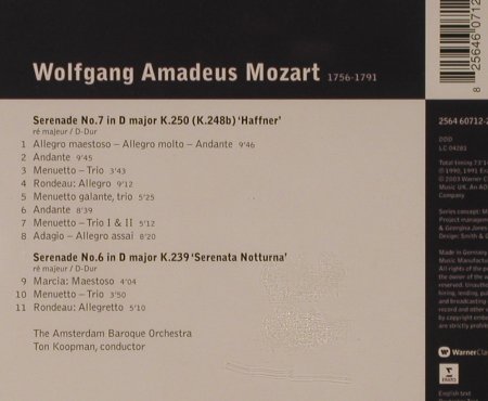 Mozart,Wolfgang Amadeus: Serenaden Nr.6 & 7, Warner Classics(), EU, 2003 - CD - 94636 - 5,00 Euro