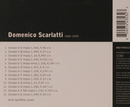 Scarlatti,Domenico: Sonatas, Warner Classics(), EU, 2002 - CD - 94640 - 5,00 Euro